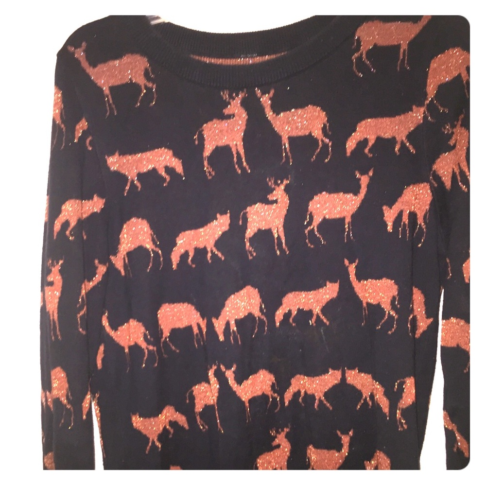 Fox &reindeer sweater, perfect for fall and winter